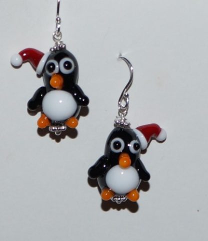 Øreringe - pingviner med nissehue